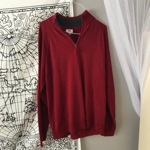 Red quarter zip sweater